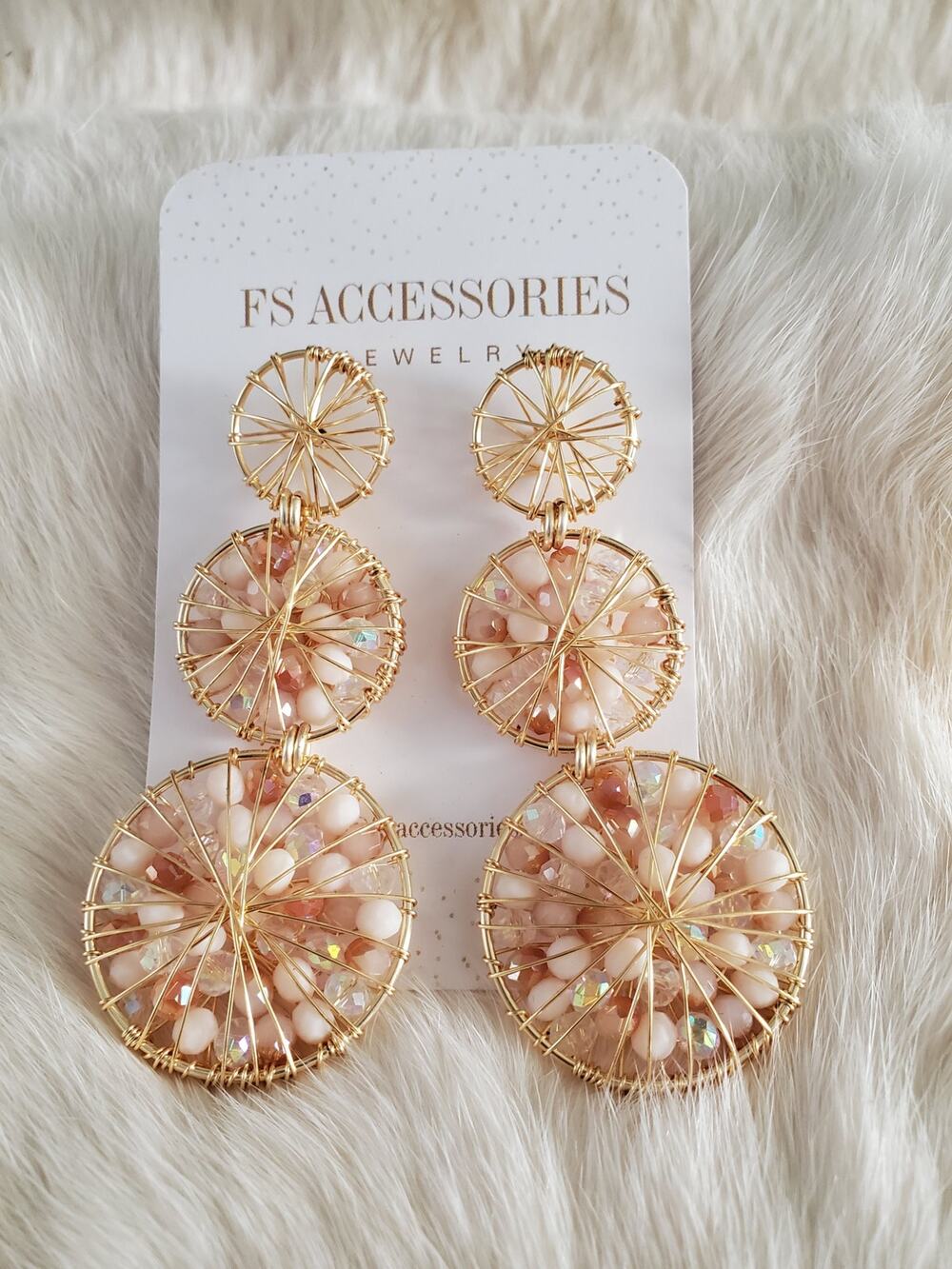 NWT FS Accessories Nude Handmade Large Earrings